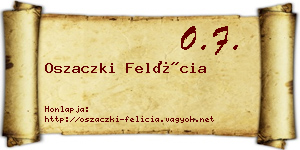 Oszaczki Felícia névjegykártya